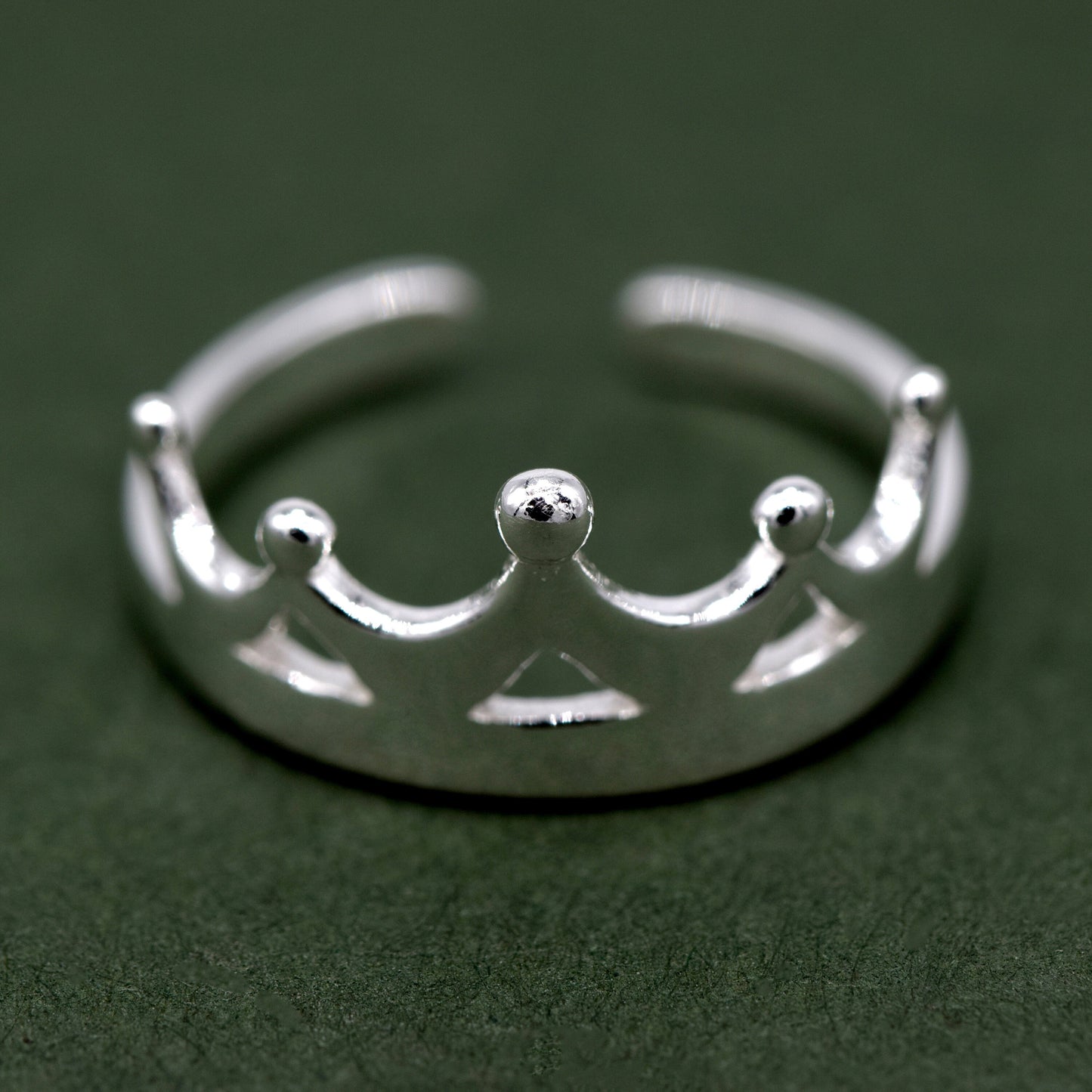 Sterling Silver Crown Toe/Adjustable Ring