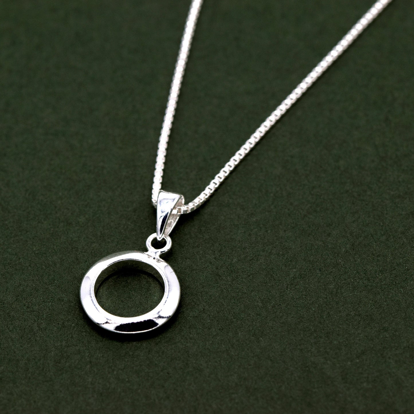 Sterling Silver Circle Of Life Round Pendant Necklace on Box Chain