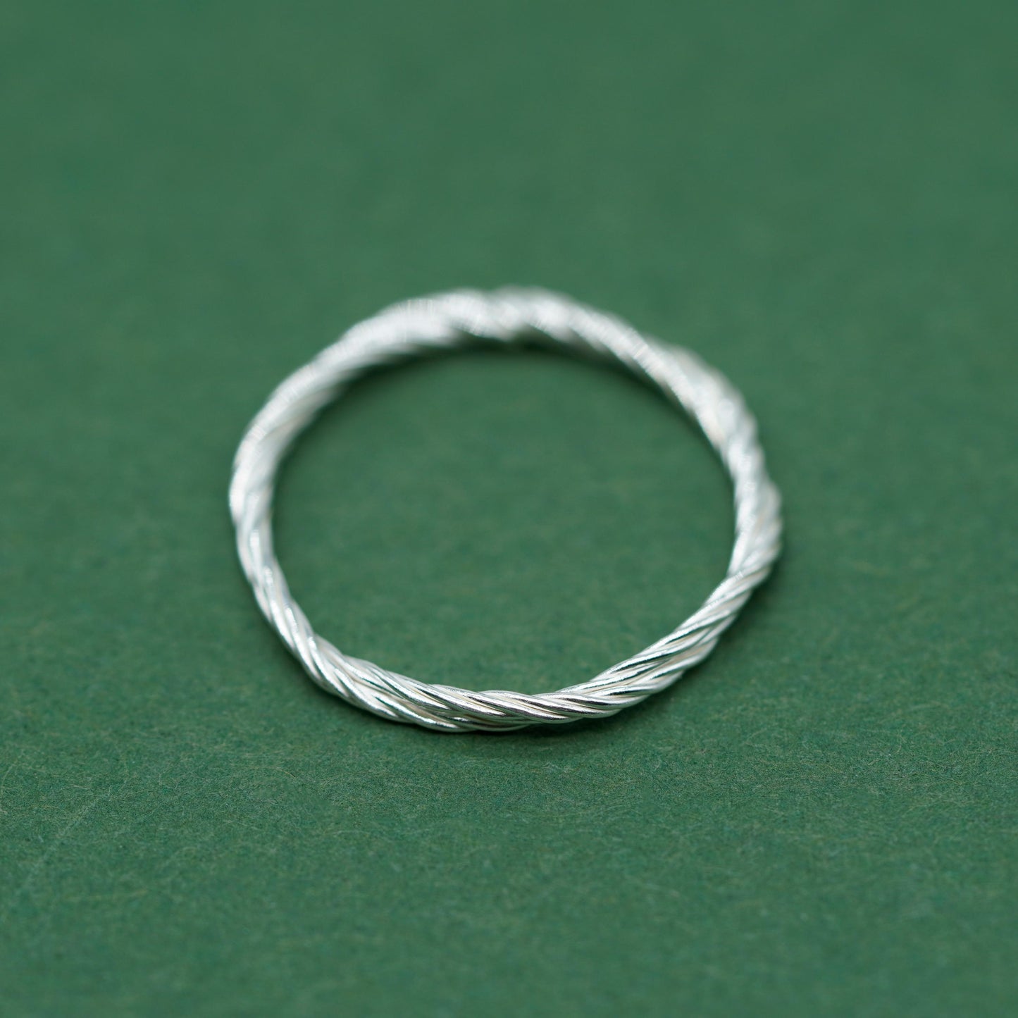 Sterling Silver 1.7mm Corda Rope Skinny Ring