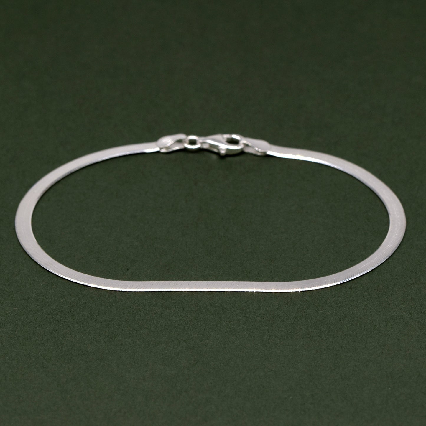 Sterling Silver 3mm Herringbone Bracelet