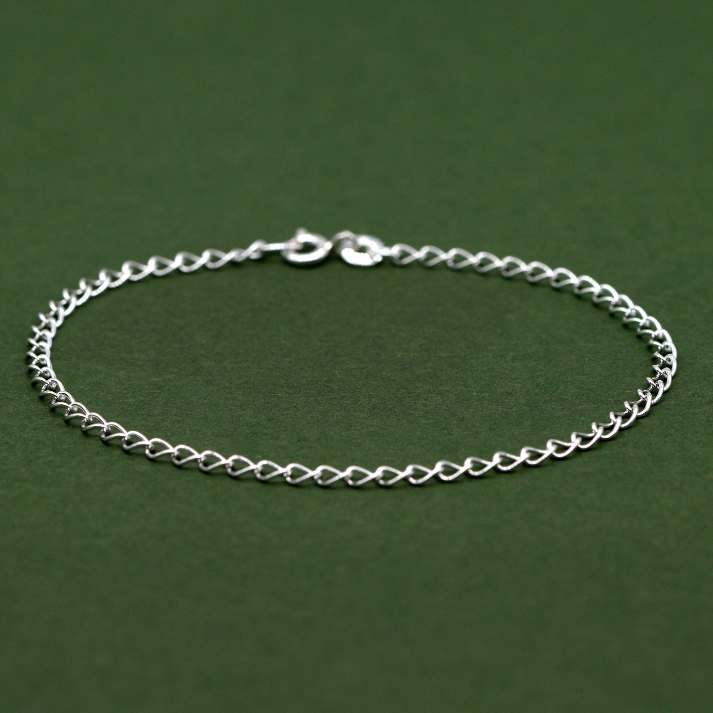 Sterling Silver 2.7mm Open Curb Chain Bracelet