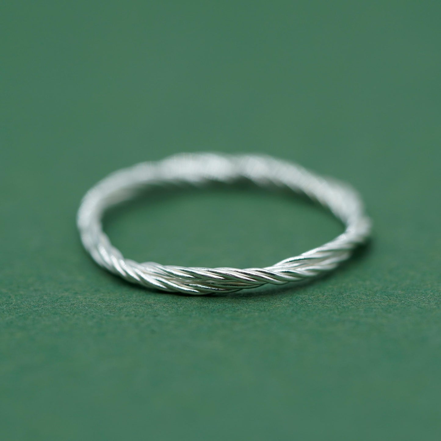Sterling Silver 1.7mm Corda Rope Skinny Ring