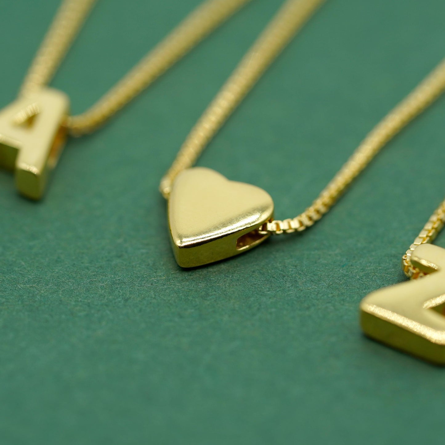Gold Plated Sterling Silver Initial Necklace on 20" - 24" Box Chain
