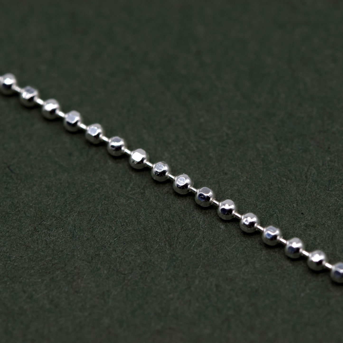 Sterling Silver Diamond Cut 1.2mm Ball Chain Necklace