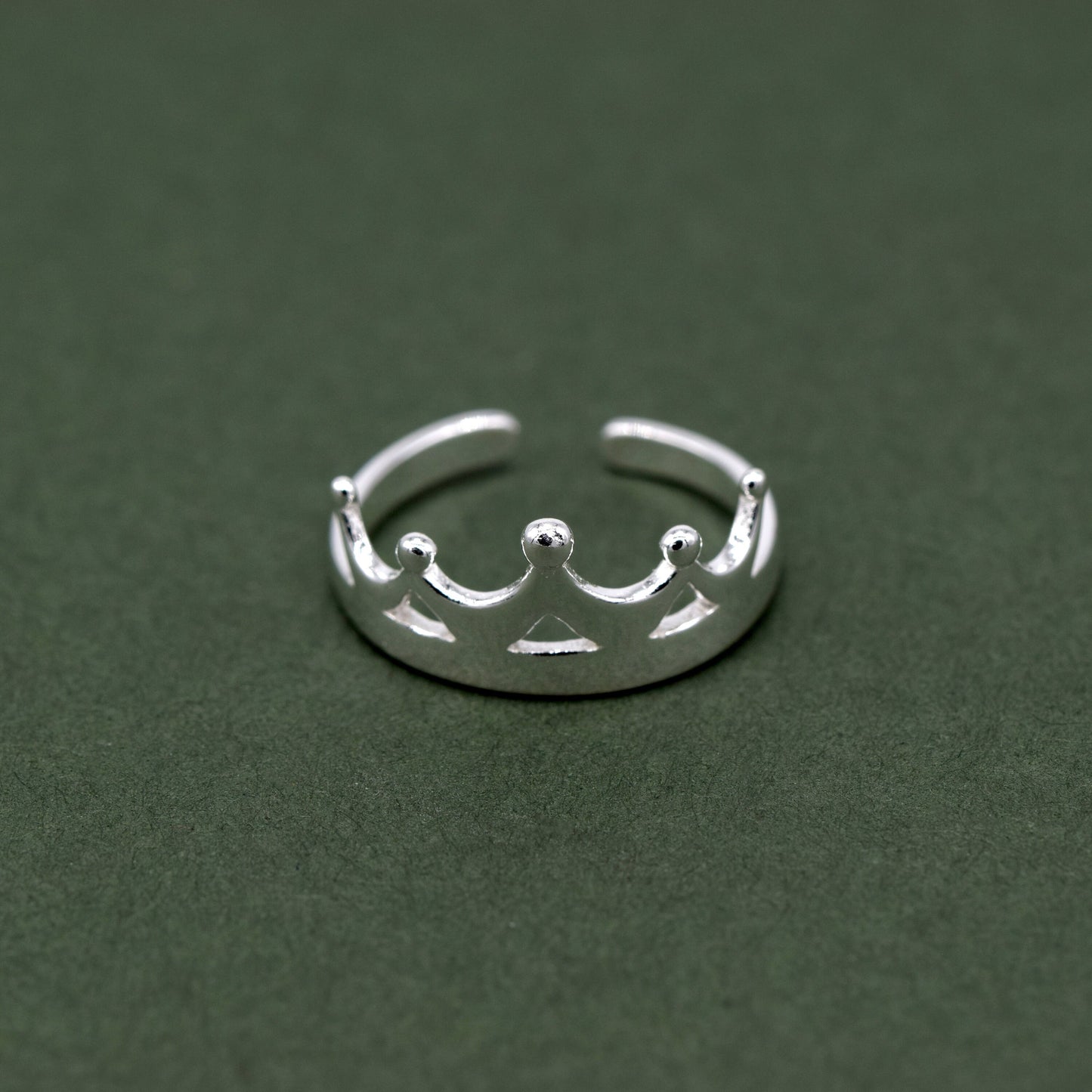 Sterling Silver Crown Toe/Adjustable Ring
