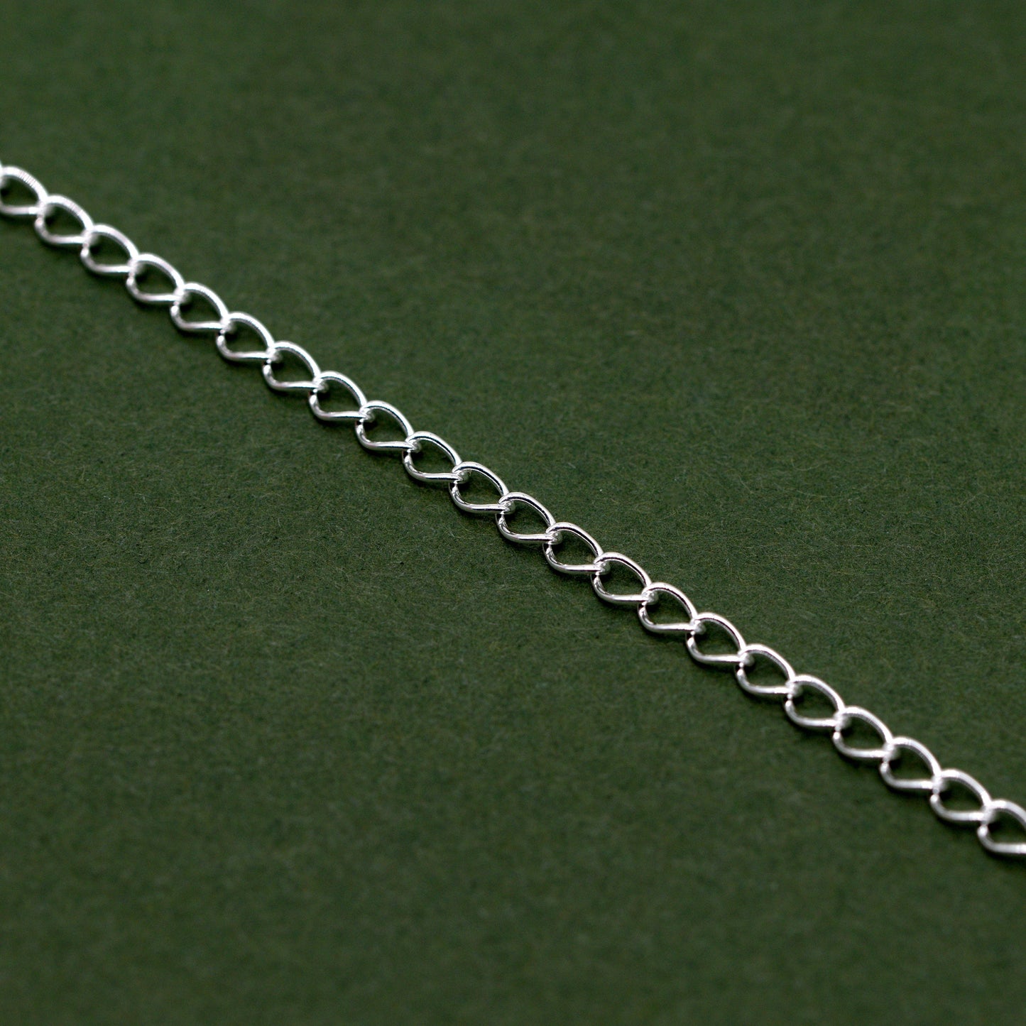Sterling Silver 2.7mm Open Curb Chain Anklet