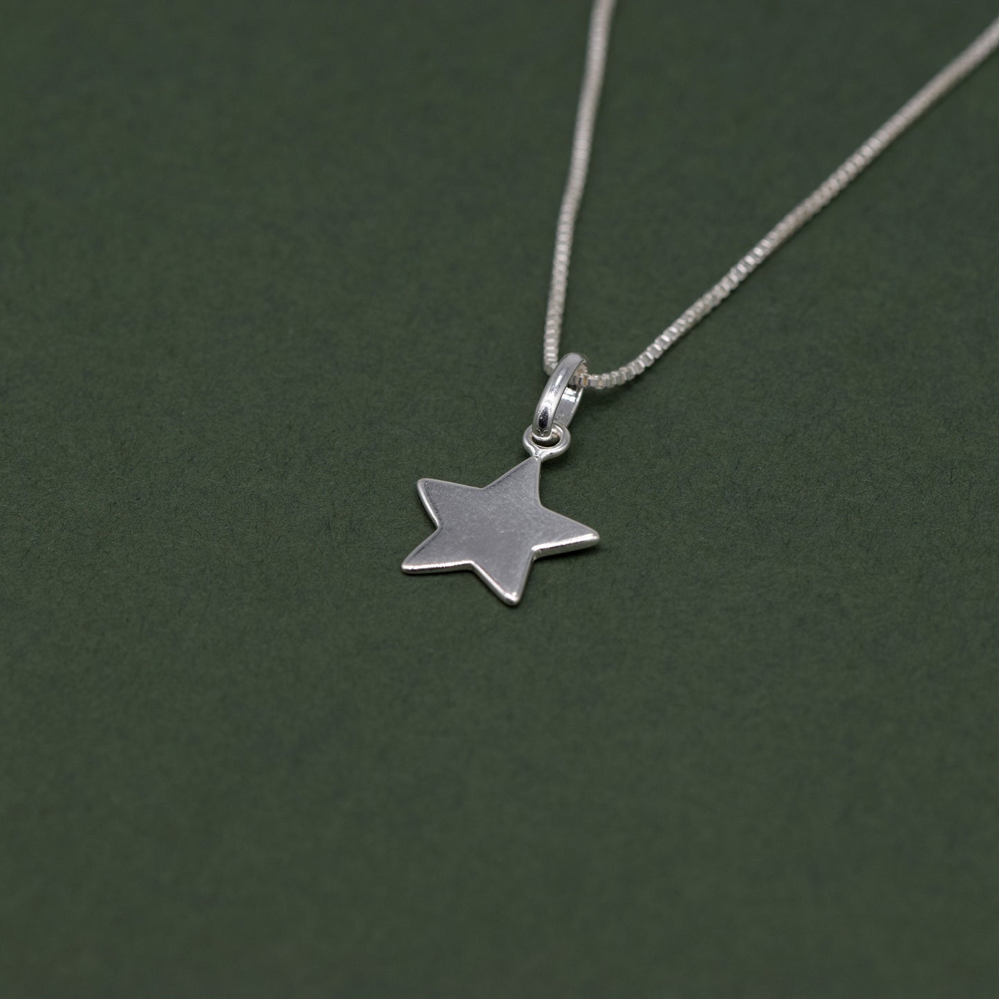 Sterling Silver Star Pendant Necklace on Box Chain