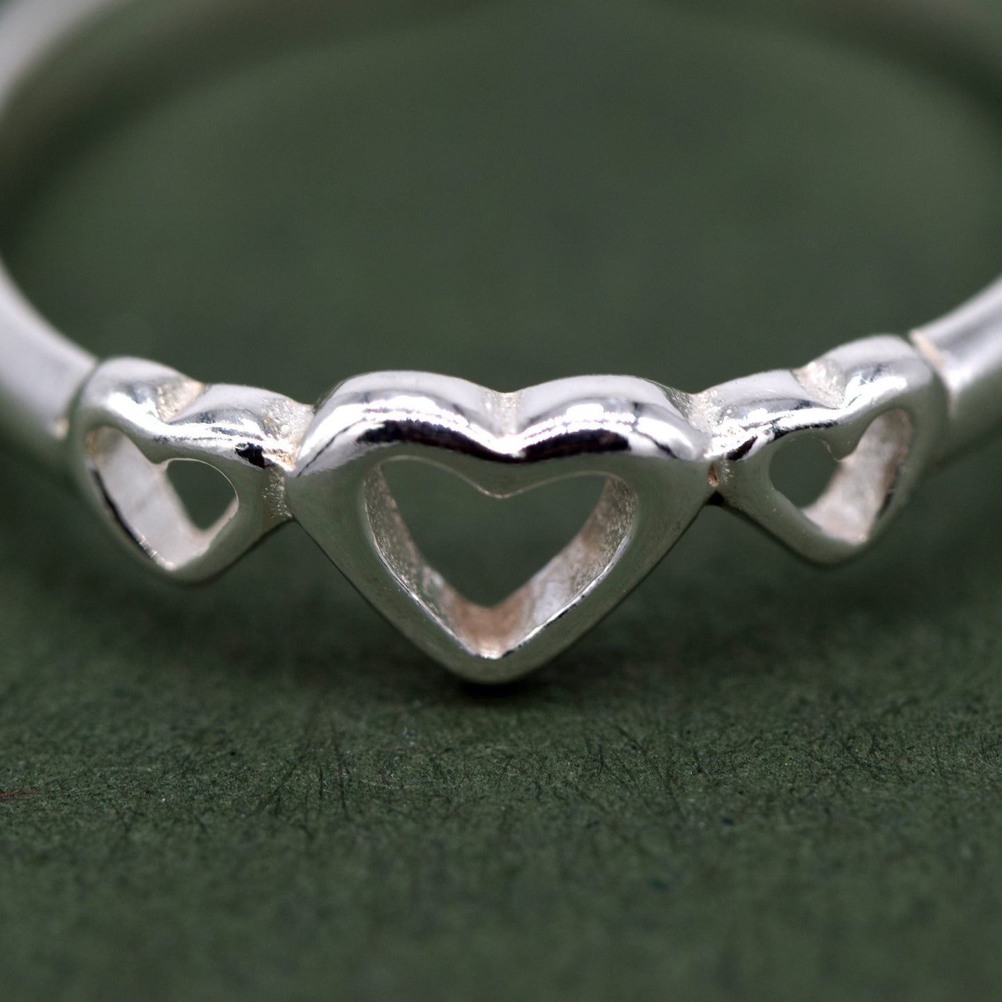Sterling Silver Triple Heart Toe/Adjustable Ring