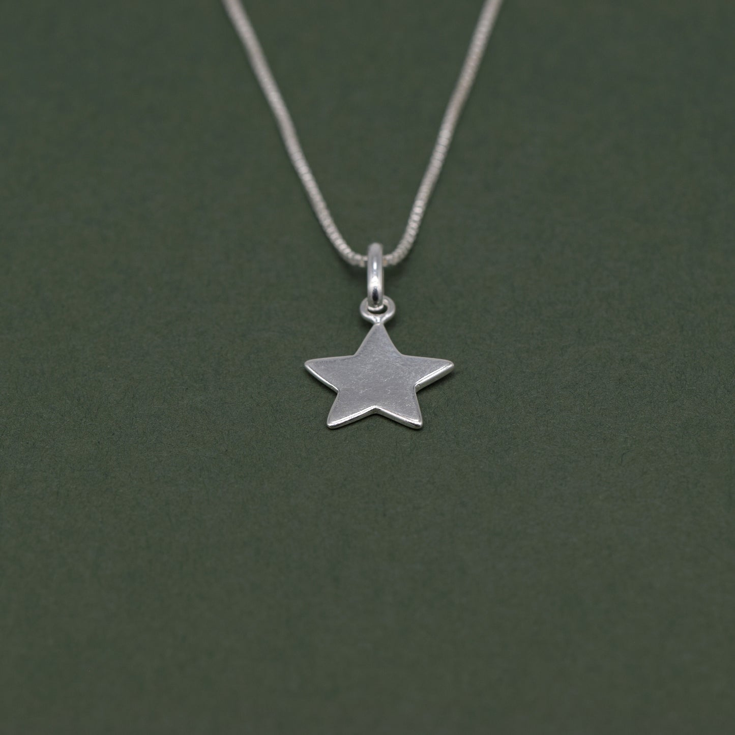 Sterling Silver Star Pendant Necklace on Box Chain