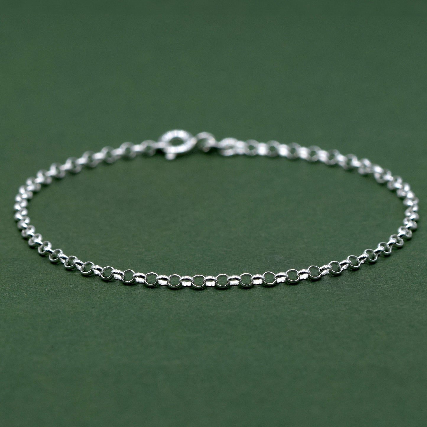 Sterling Silver 2.5mm Rolo Belcher Bracelet