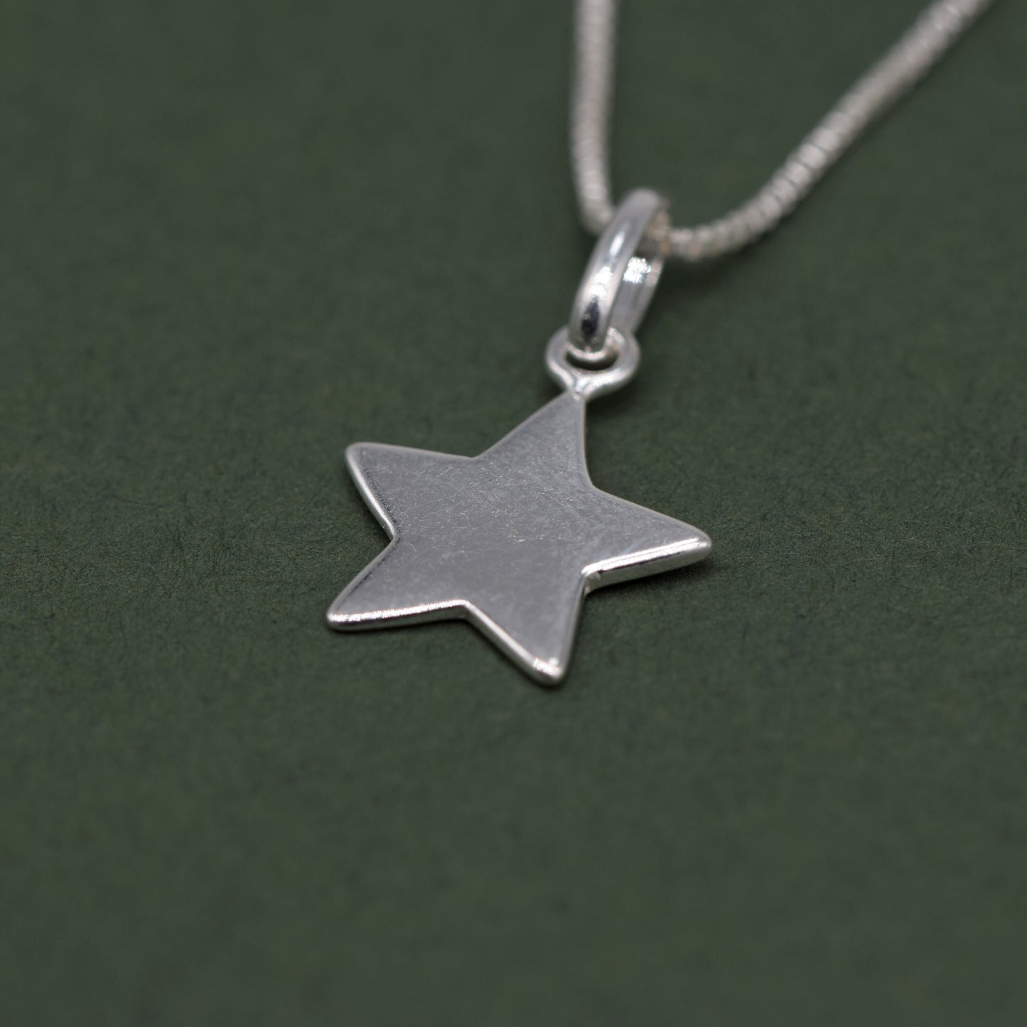 Sterling Silver Star Pendant Necklace on Box Chain