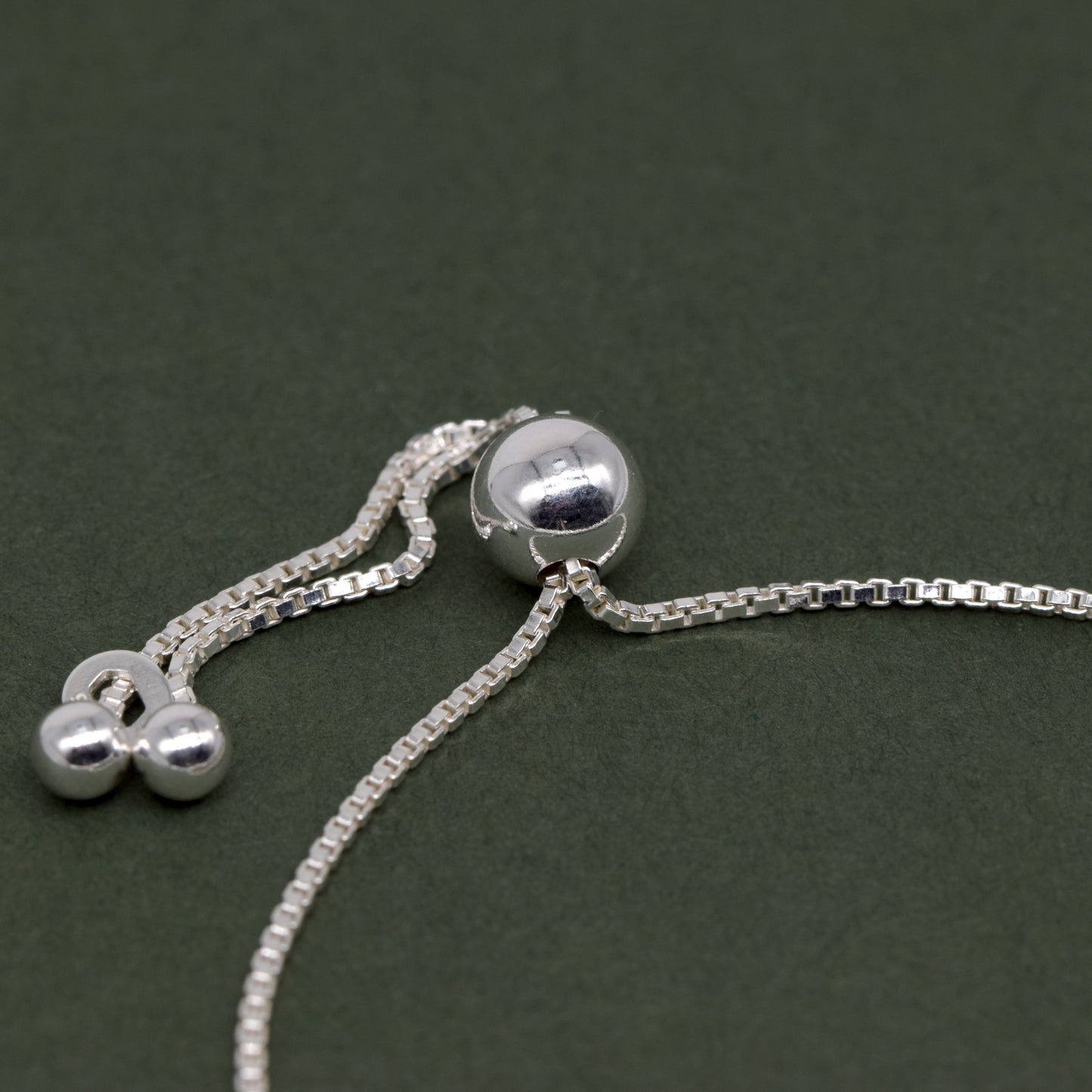 Sterling Silver Adjustable 4mm Beaded Slider Bracelet
