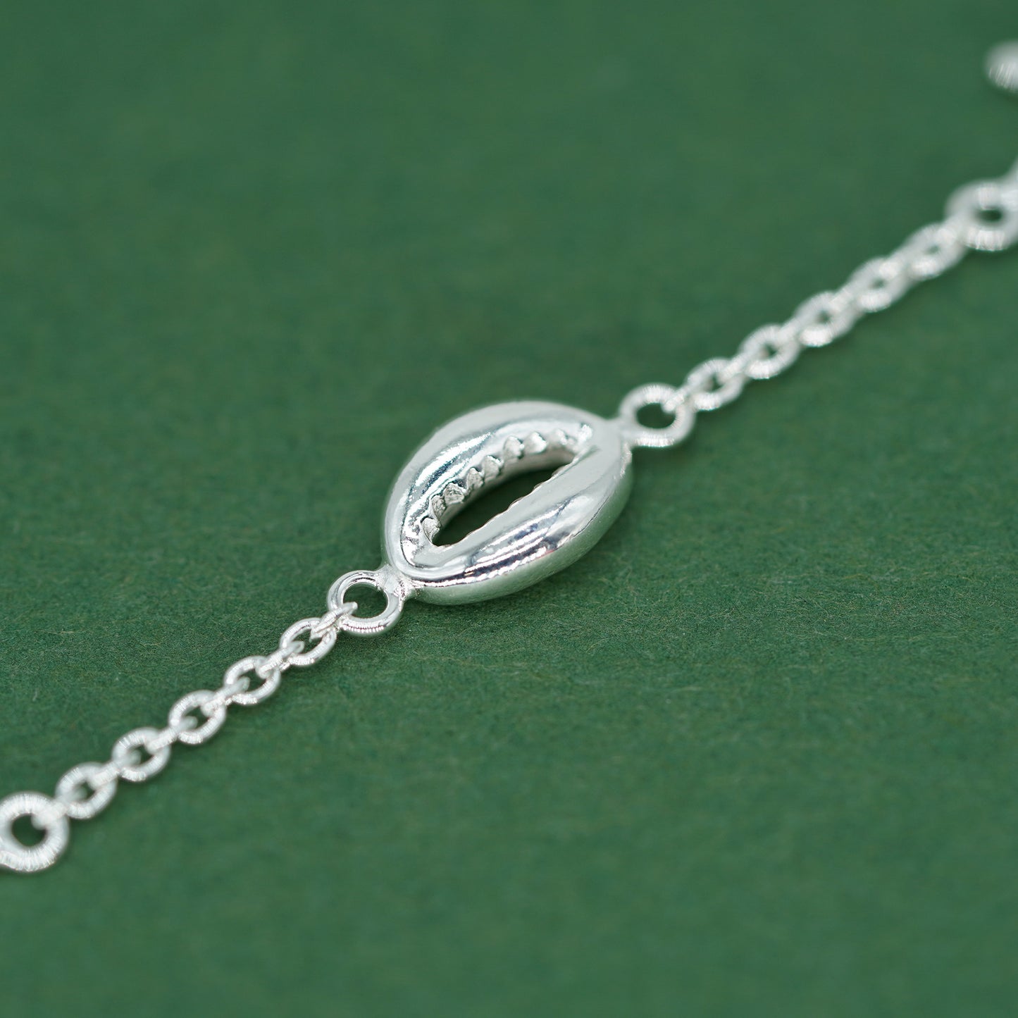 Sterling Silver Beach Charm Bracelet - Seashell, Starfish, Cowrie Shell