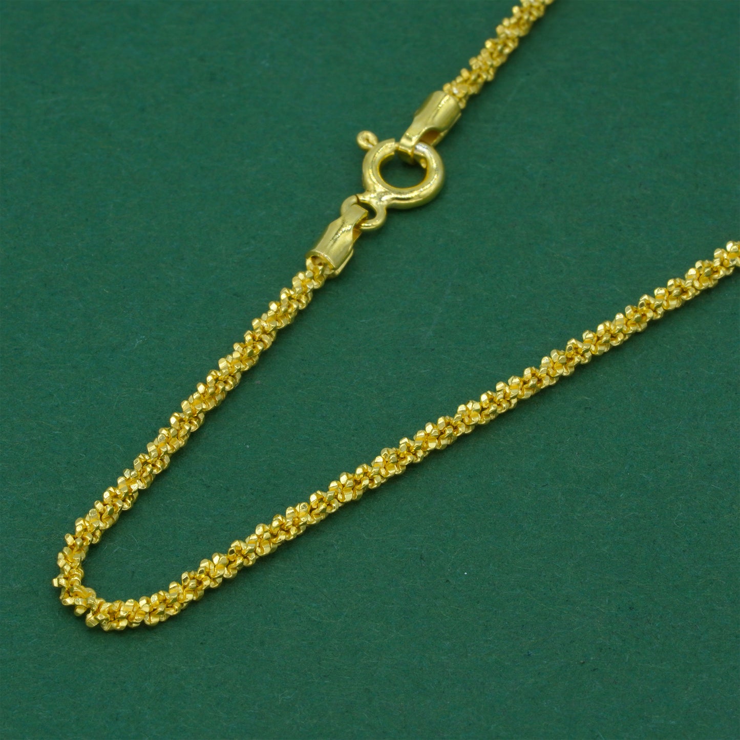 18k Gold Flash Plated Margherita Chain Necklace, Textured Sparkle Gold Chain, Minimal Stacking Everyday Jewellery