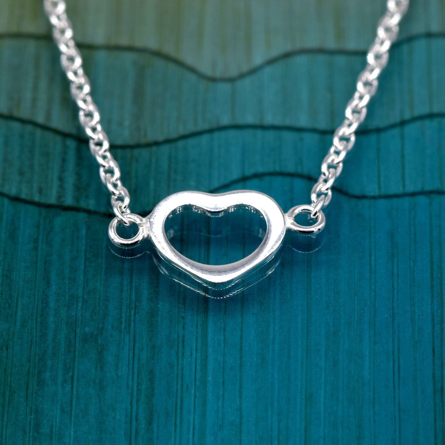 Sterling Silver Heart on Rolo Chain Necklace