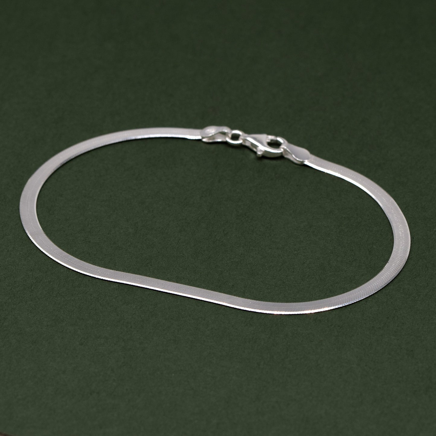 Sterling Silver 3mm Herringbone Bracelet