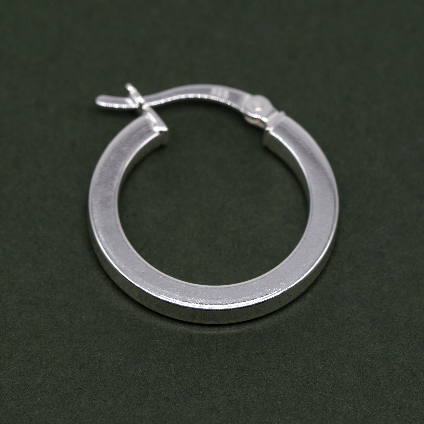 Sterling Silver 20mm Creole Style Square Tube Hoop Earrings