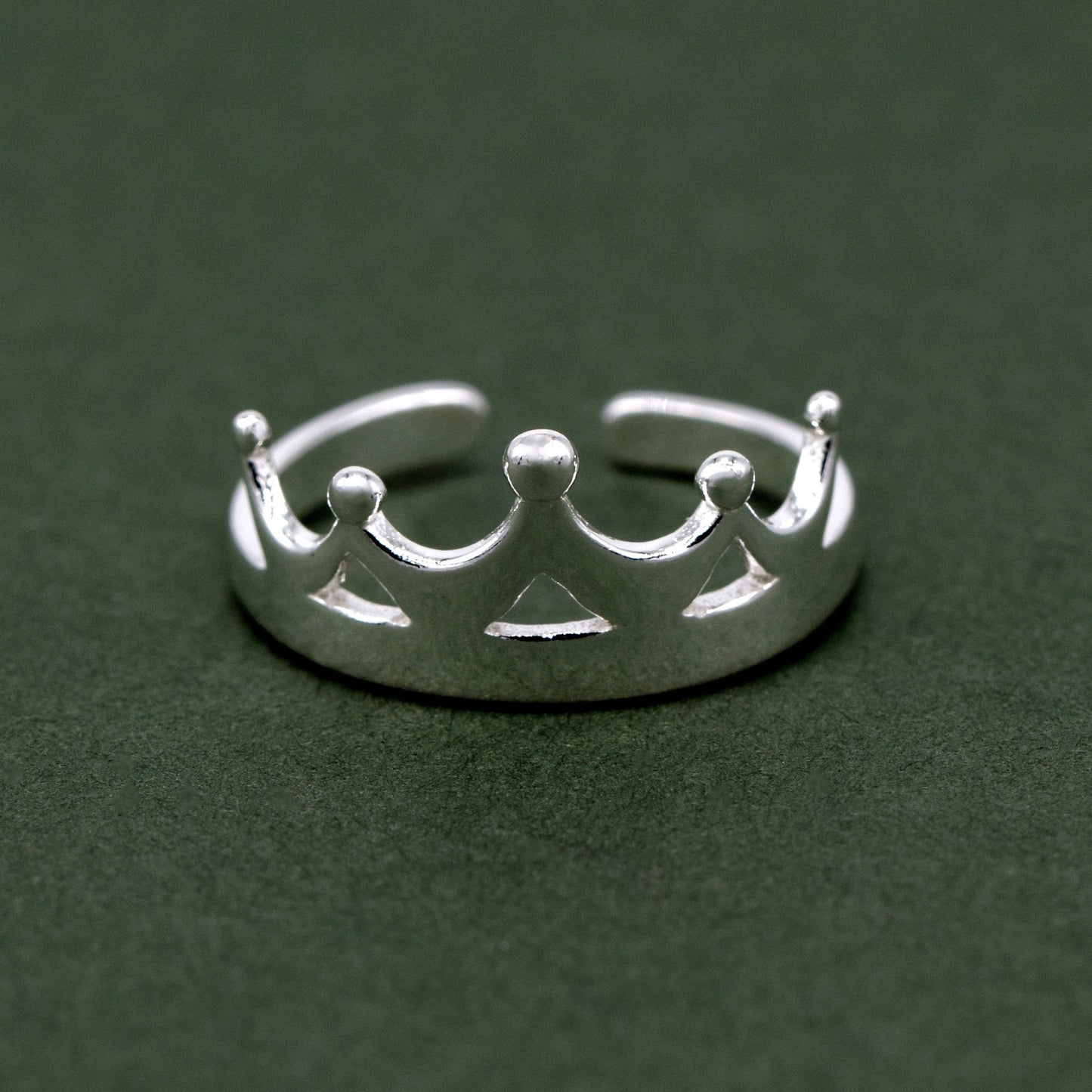 Sterling Silver Crown Toe/Adjustable Ring
