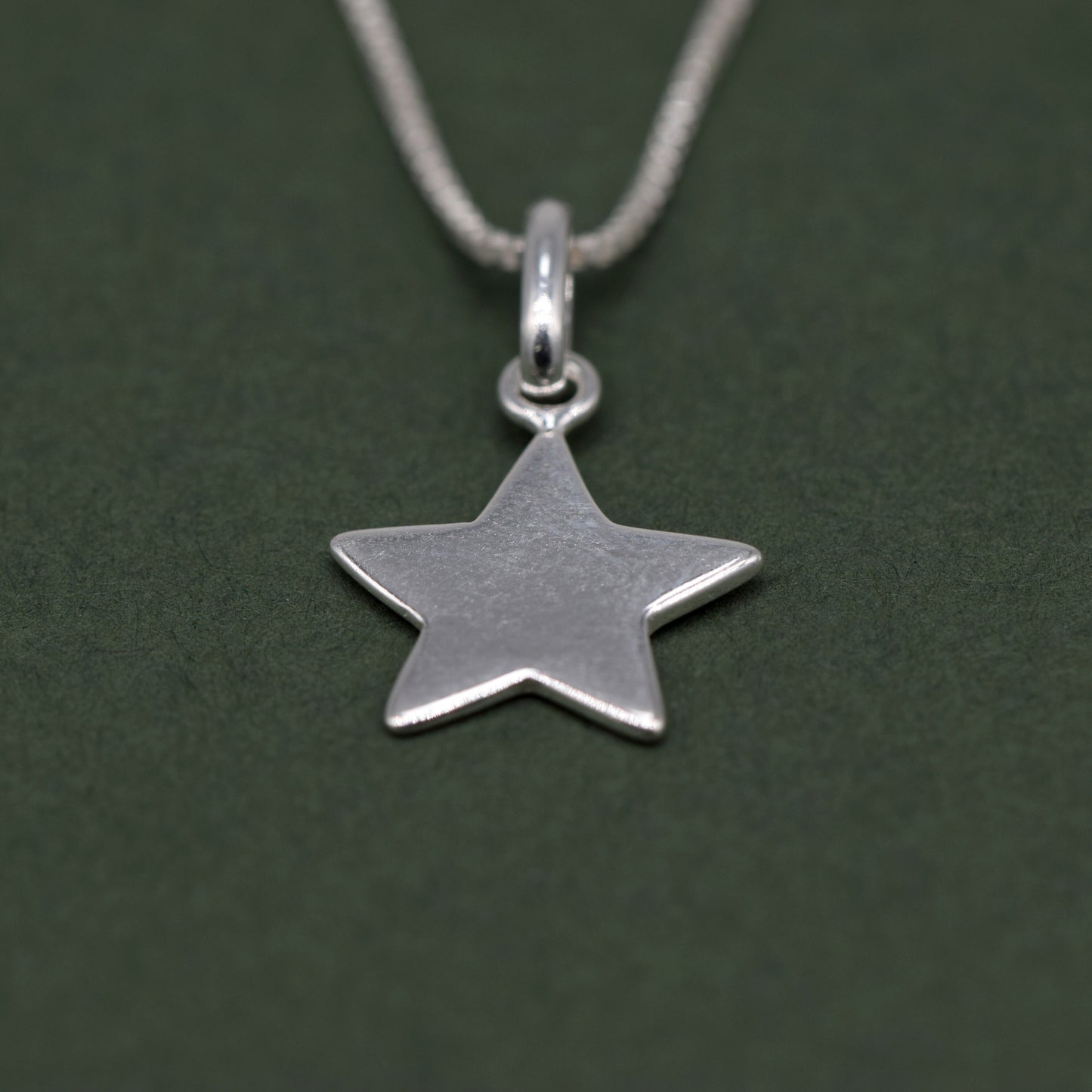 Sterling Silver Star Pendant Necklace on Box Chain