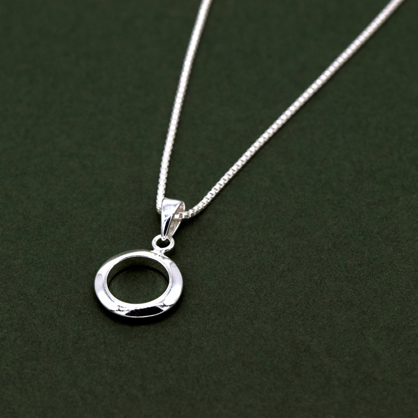 Sterling Silver Circle Of Life Round Pendant Necklace on Box Chain