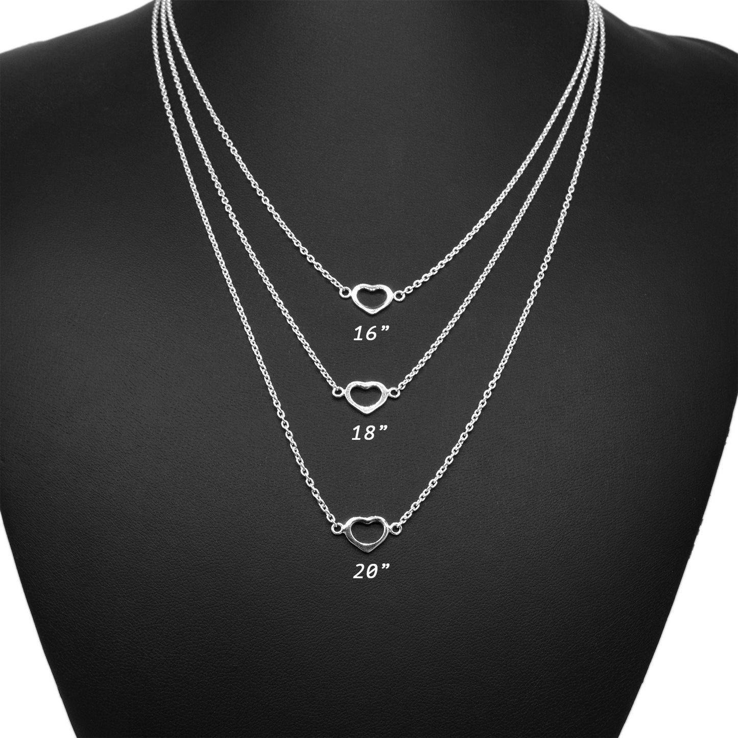Sterling Silver Heart on Rolo Chain Necklace