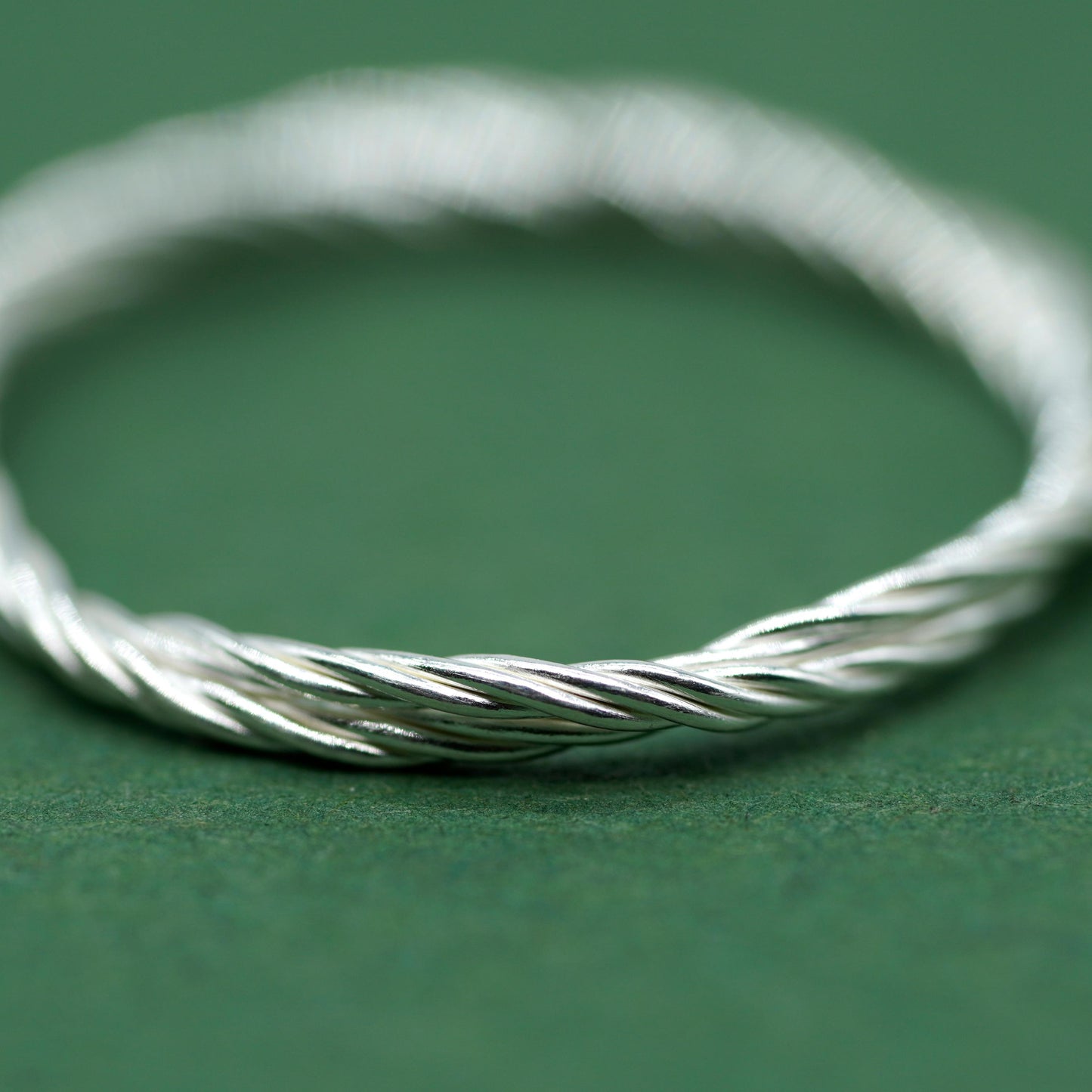 Sterling Silver 1.7mm Corda Rope Skinny Ring