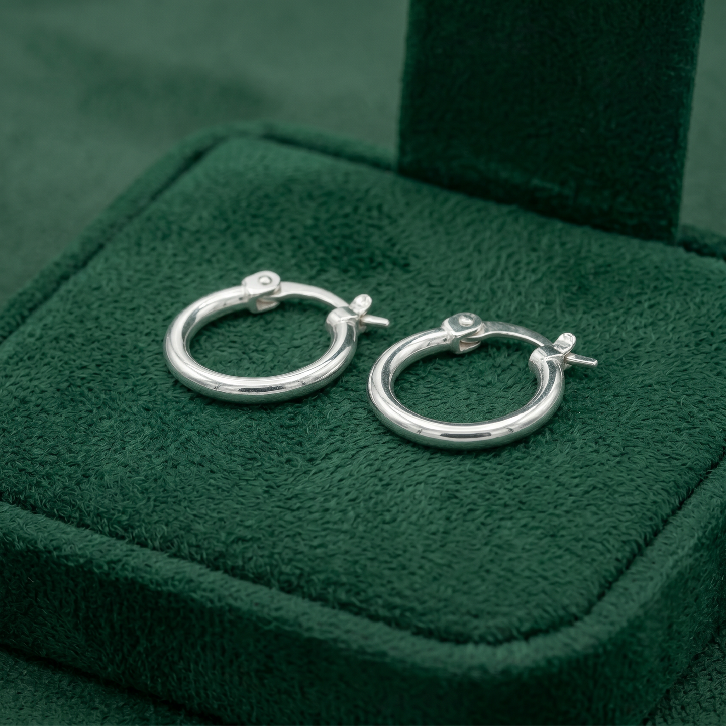 925 Sterling Silver Tube Creole Hoop Earrings 11mm