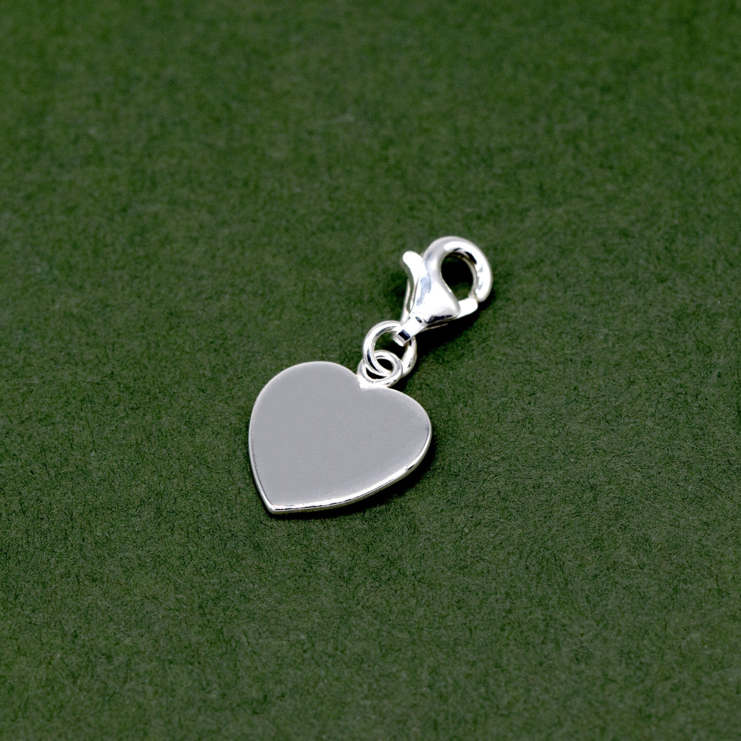 Sterling Silver Heart Charm With Lobster Fitting