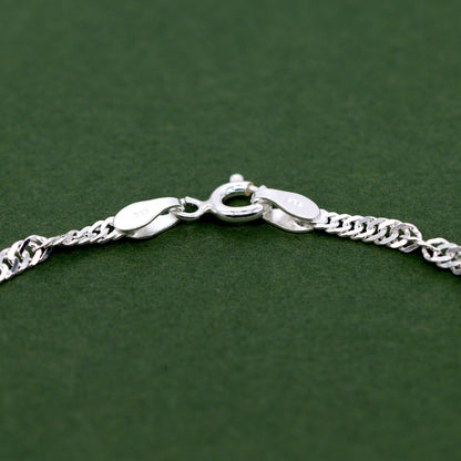 Sterling Silver 2.4mm Singapore Chain Bracelet