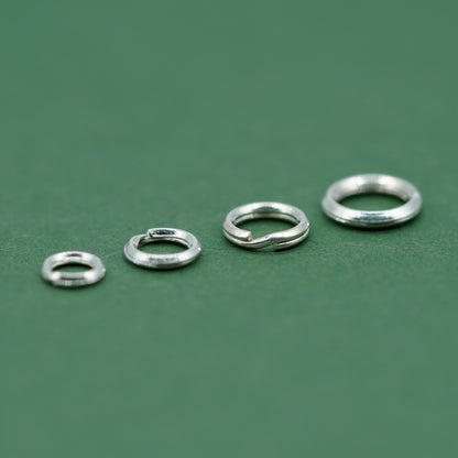 Wholesale Sterling Silver Bevelled Split Rings For Charms 5mm, 6mm, 7mm, 8mm - Jewellery Making, Jewellery Findings