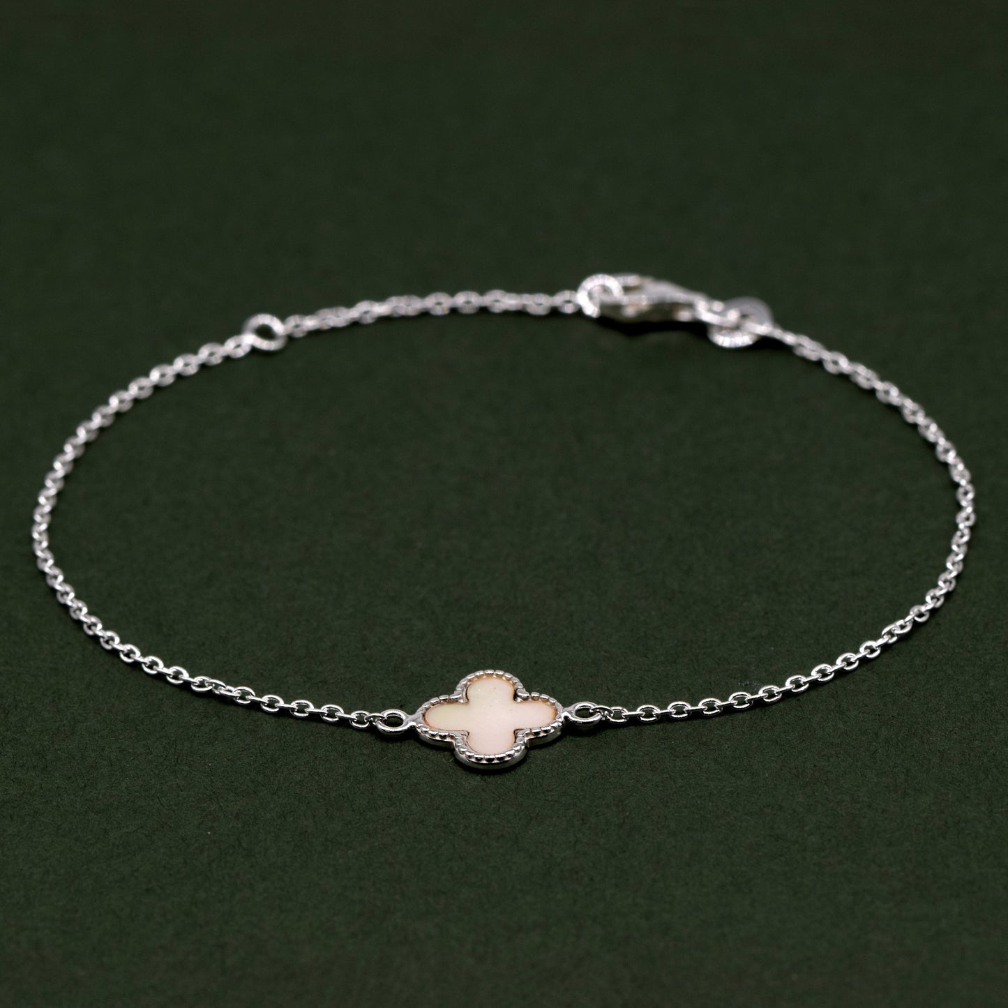 Sterling Silver Four Leaf Clover Motif Bracelet