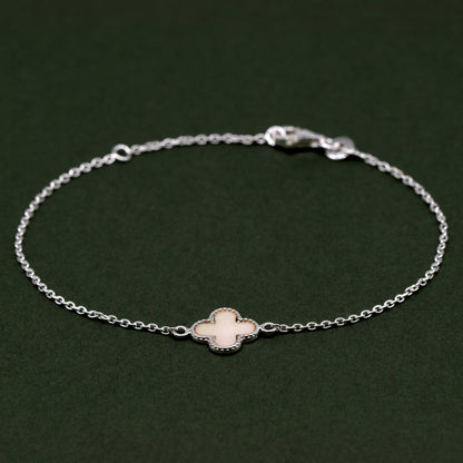 Sterling Silver Four Leaf Clover Motif Bracelet