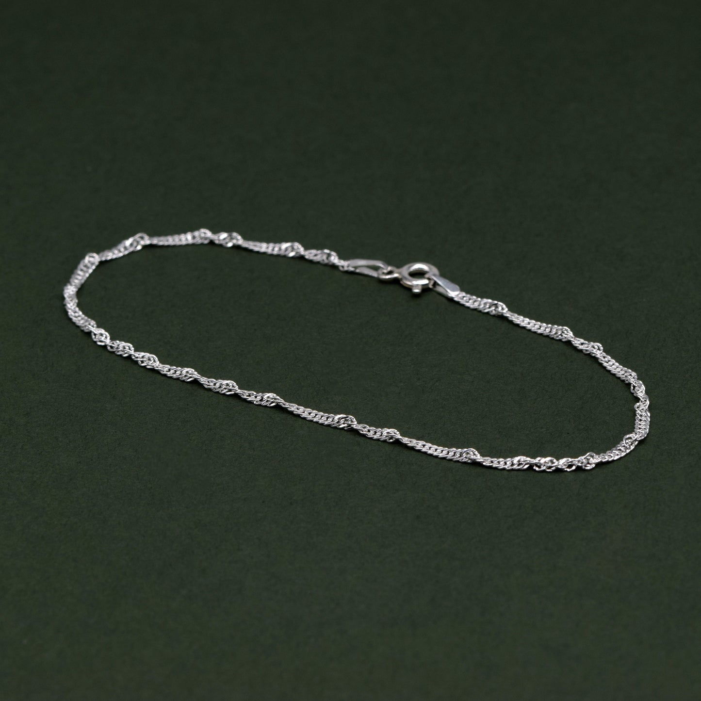 Sterling Silver 1.9mm Singapore Chain Bracelet