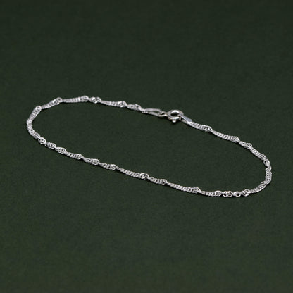 Sterling Silver 1.9mm Singapore Chain Bracelet