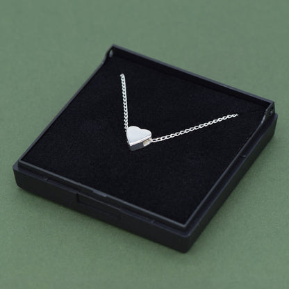 Sterling Silver 3D Heart Pendant Necklace in Gift Box