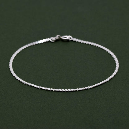 Sterling Silver S-Wave Herringbone Chain Bracelet