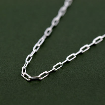Sterling Silver 2.7mm Paperclip Chain Necklace