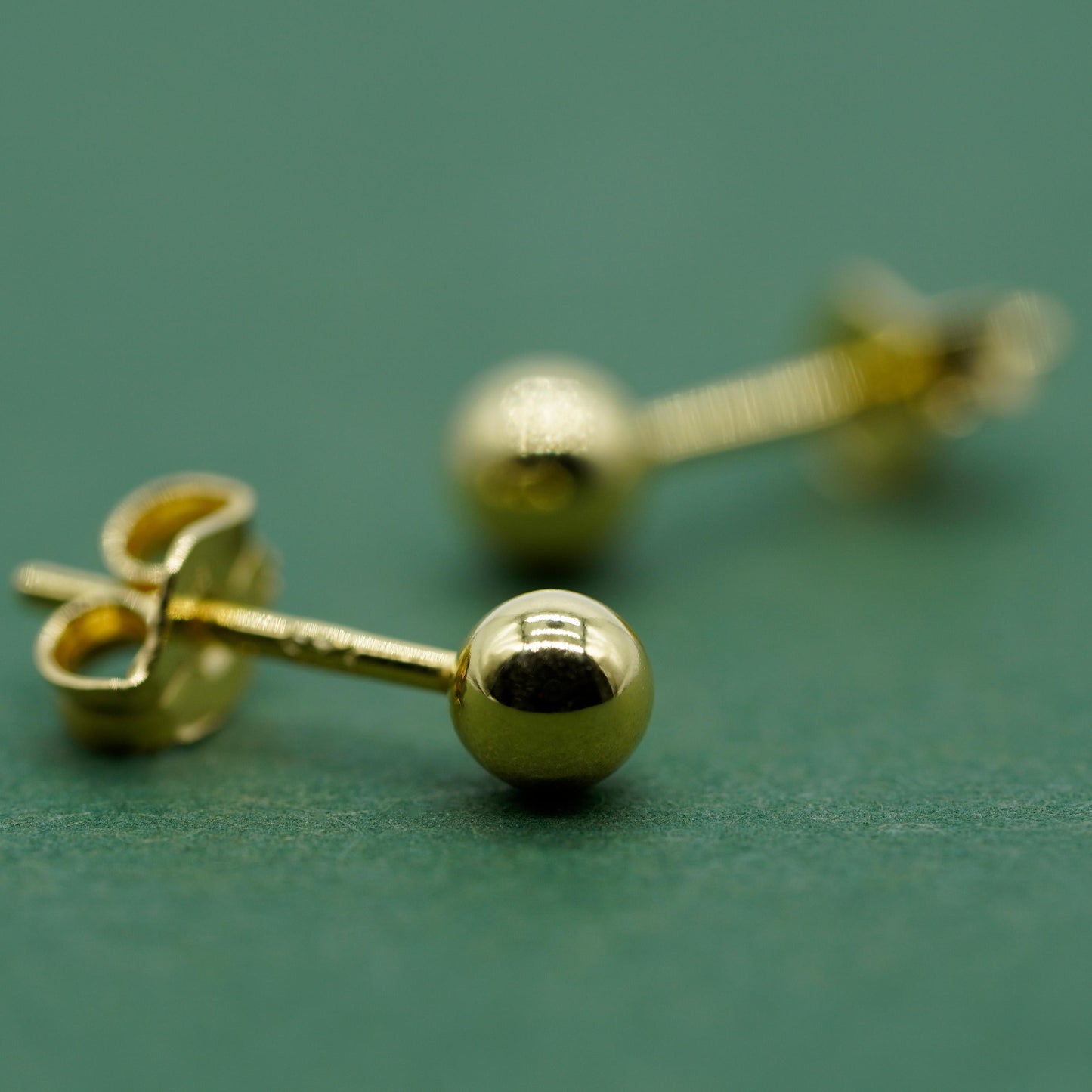 Gold Plated Sterling Silver Ball Studs Earrings