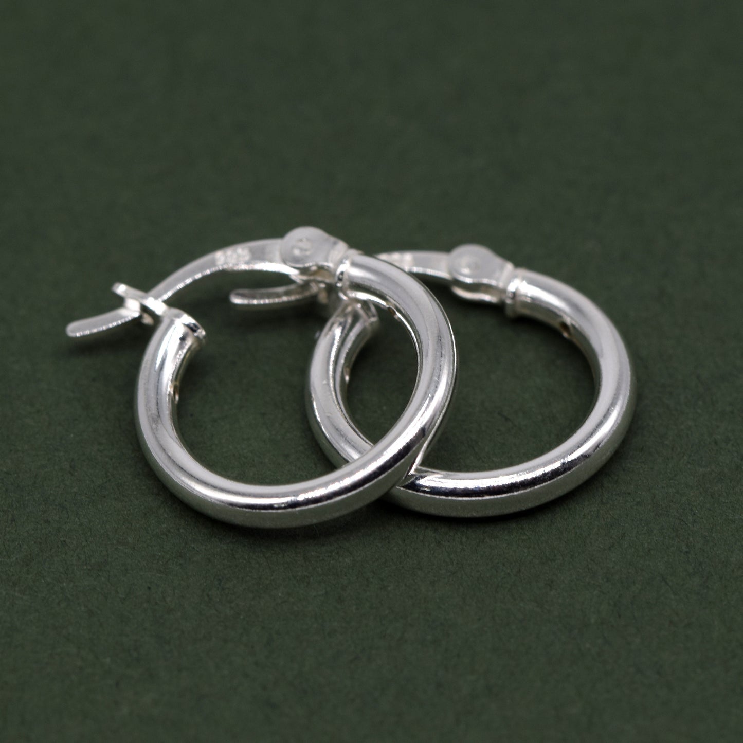 Sterling Silver Creole Style Hoop Earrings - 14mm