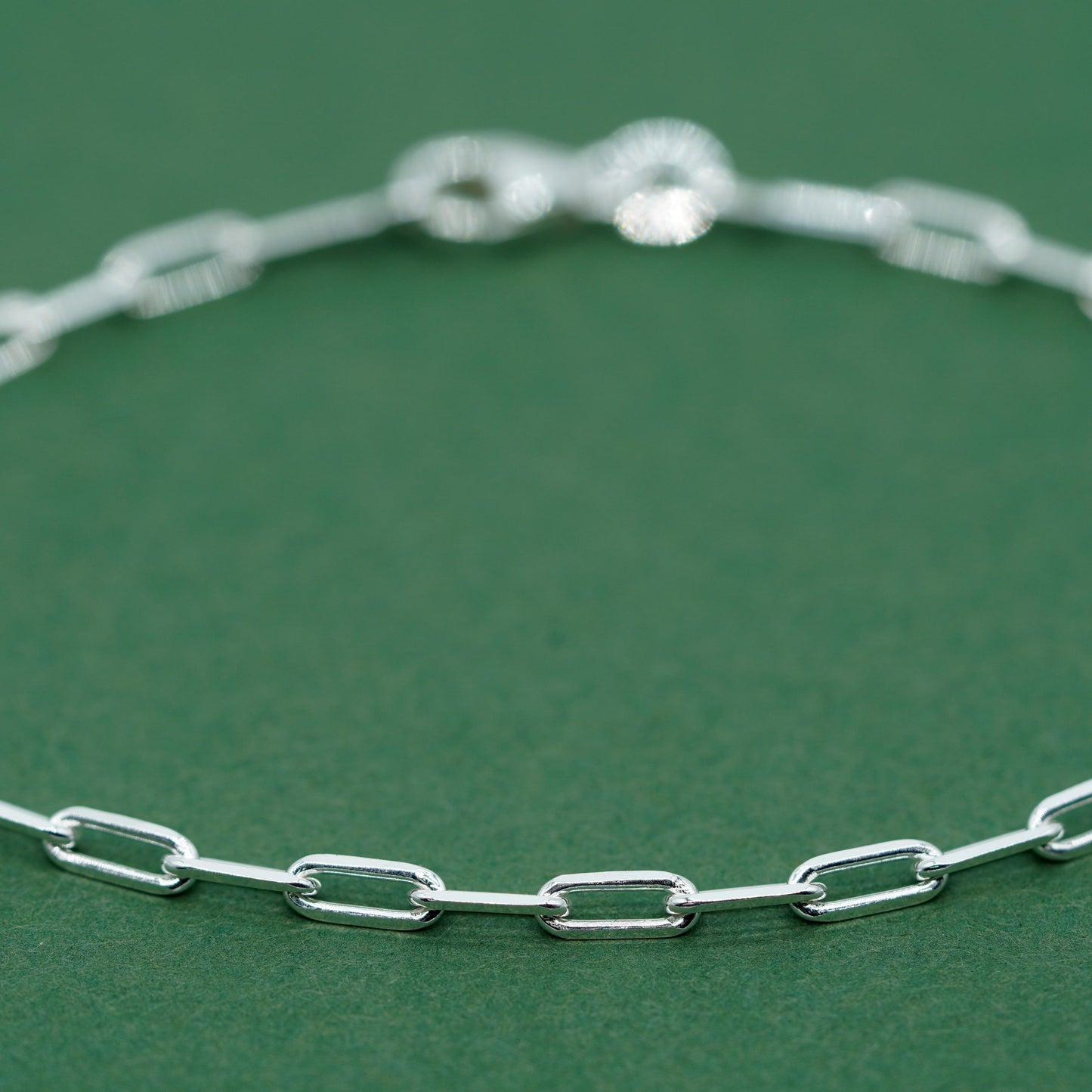 Sterling Silver 2.4mm Paperclip Chain Bracelet