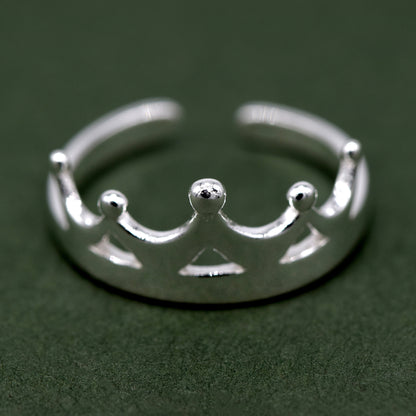 Sterling Silver Crown Toe/Adjustable Ring