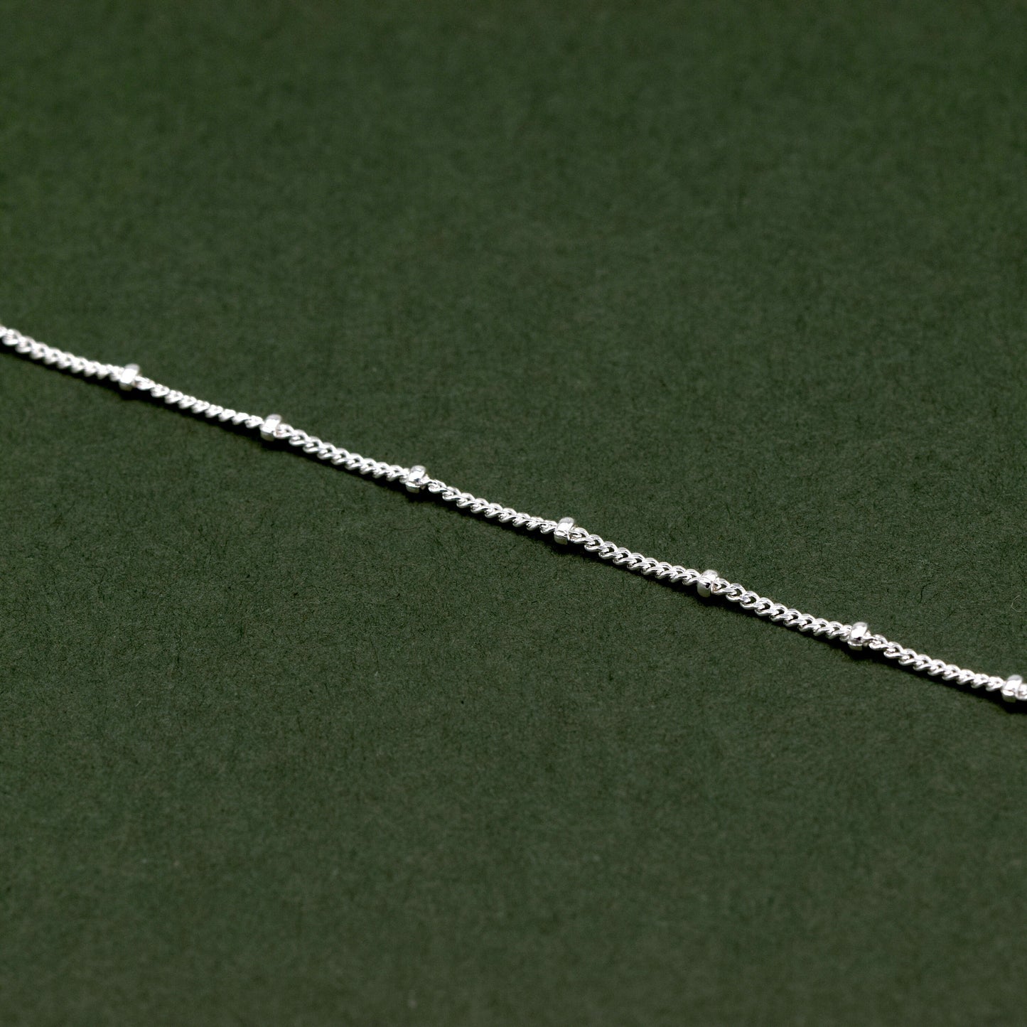 Sterling Silver Satellite Beaded Curb Chain Necklace