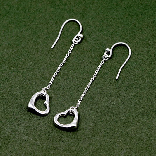 Sterling Silver Heart French Hook Earrings