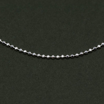 Sterling Silver 1.2mm Diamond Cut Ball Chain Bracelet