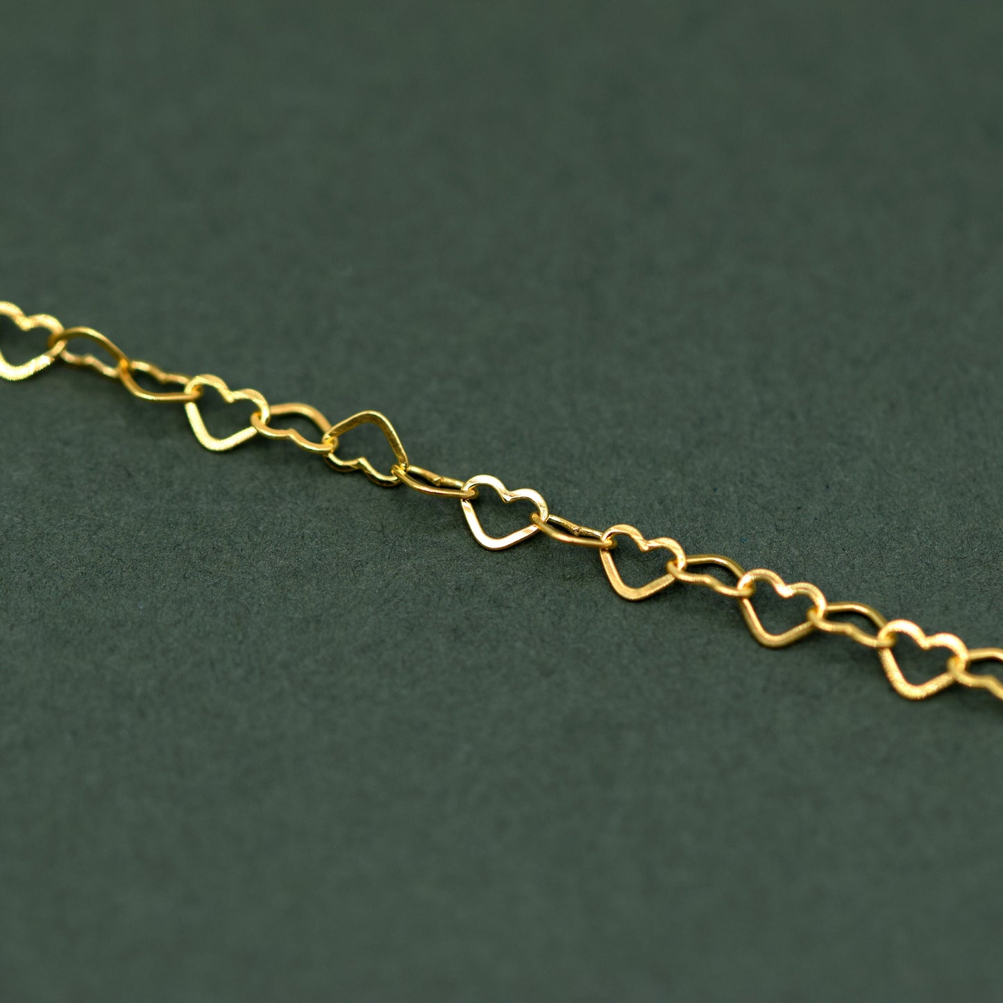Gold Plated Sterling Silver Heart Chain Anklet