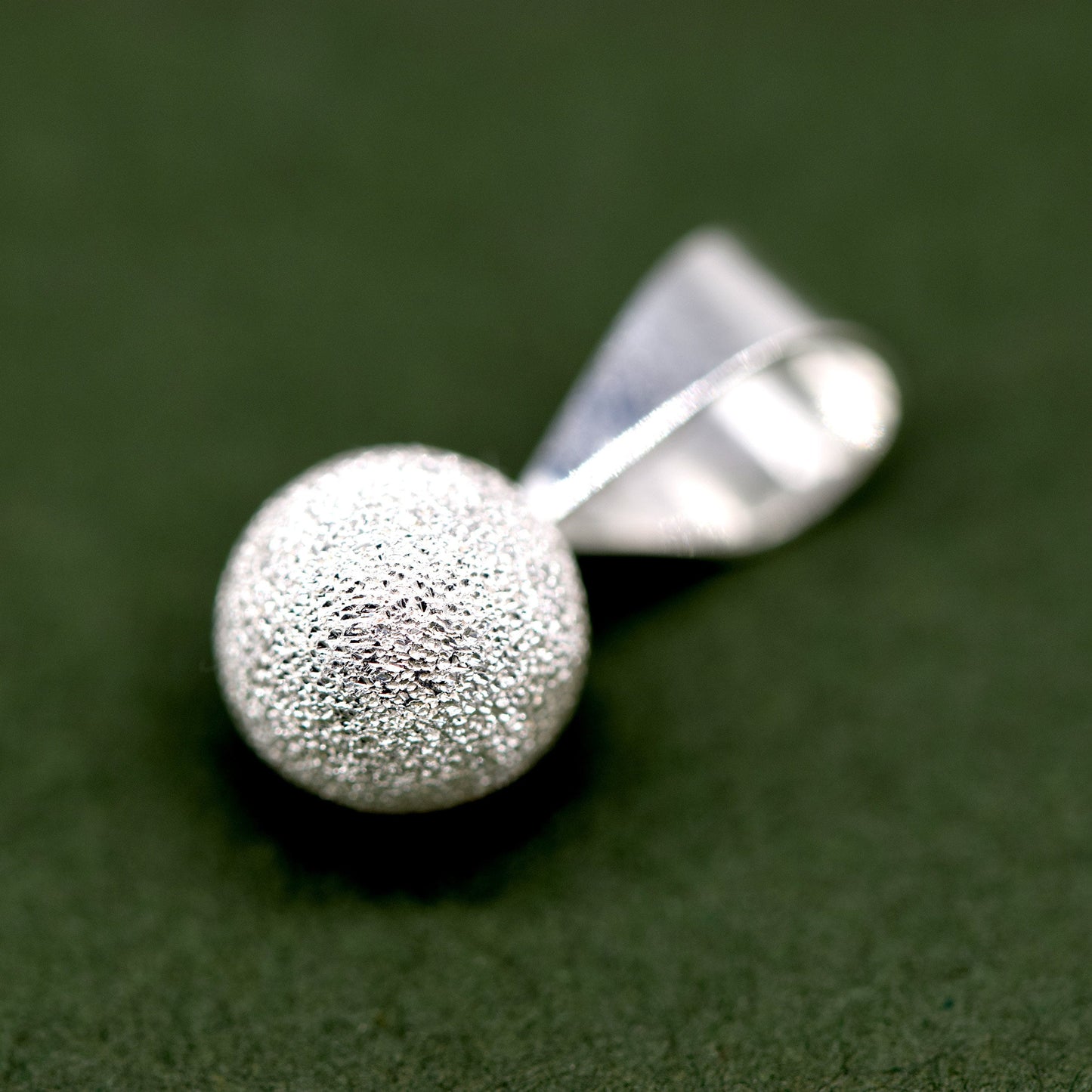 Sterling Silver 7mm Frosted Ball Pendant