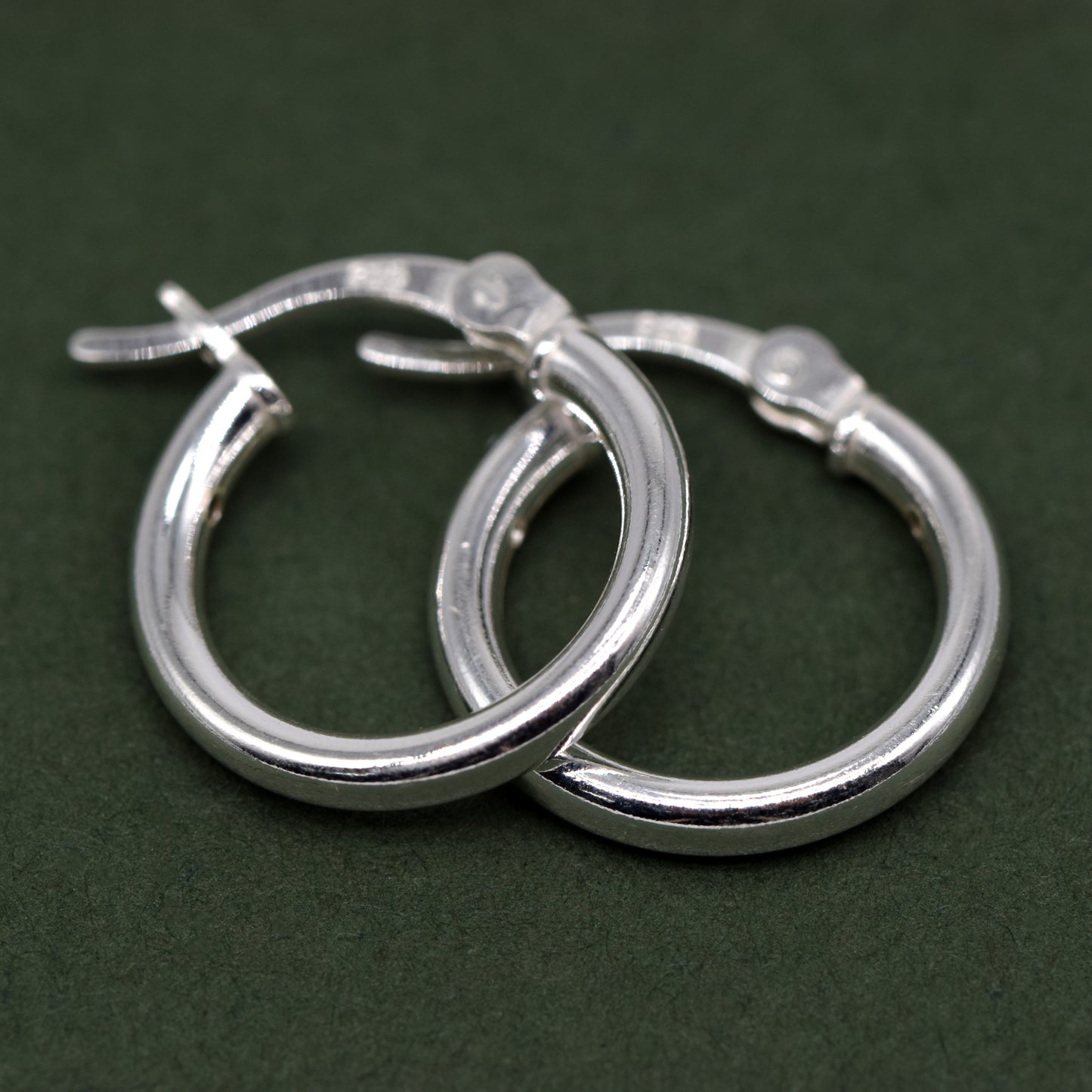 Sterling Silver Creole Style Hoop Earrings - 14mm