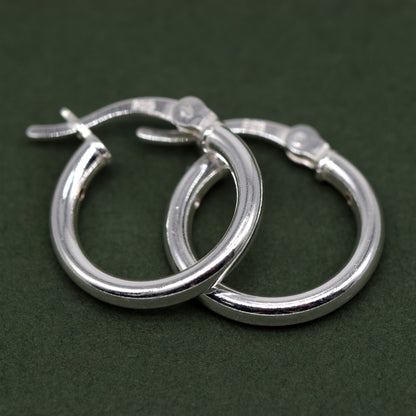 Sterling Silver Creole Style Hoop Earrings - 14mm
