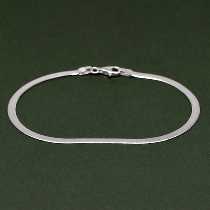 Sterling Silver 3mm Herringbone Bracelet