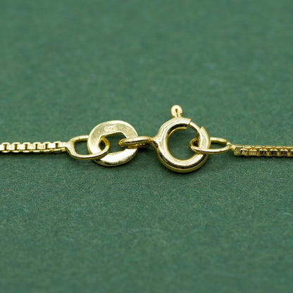 Gold Plated Sterling Silver Box Chain Necklace